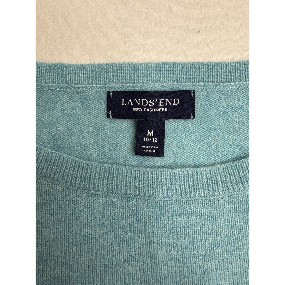 Lands End Ladies Color Stripe Cashmere Size Medium Sweater- Pls Note Small Flaw - Picture 3 of 5